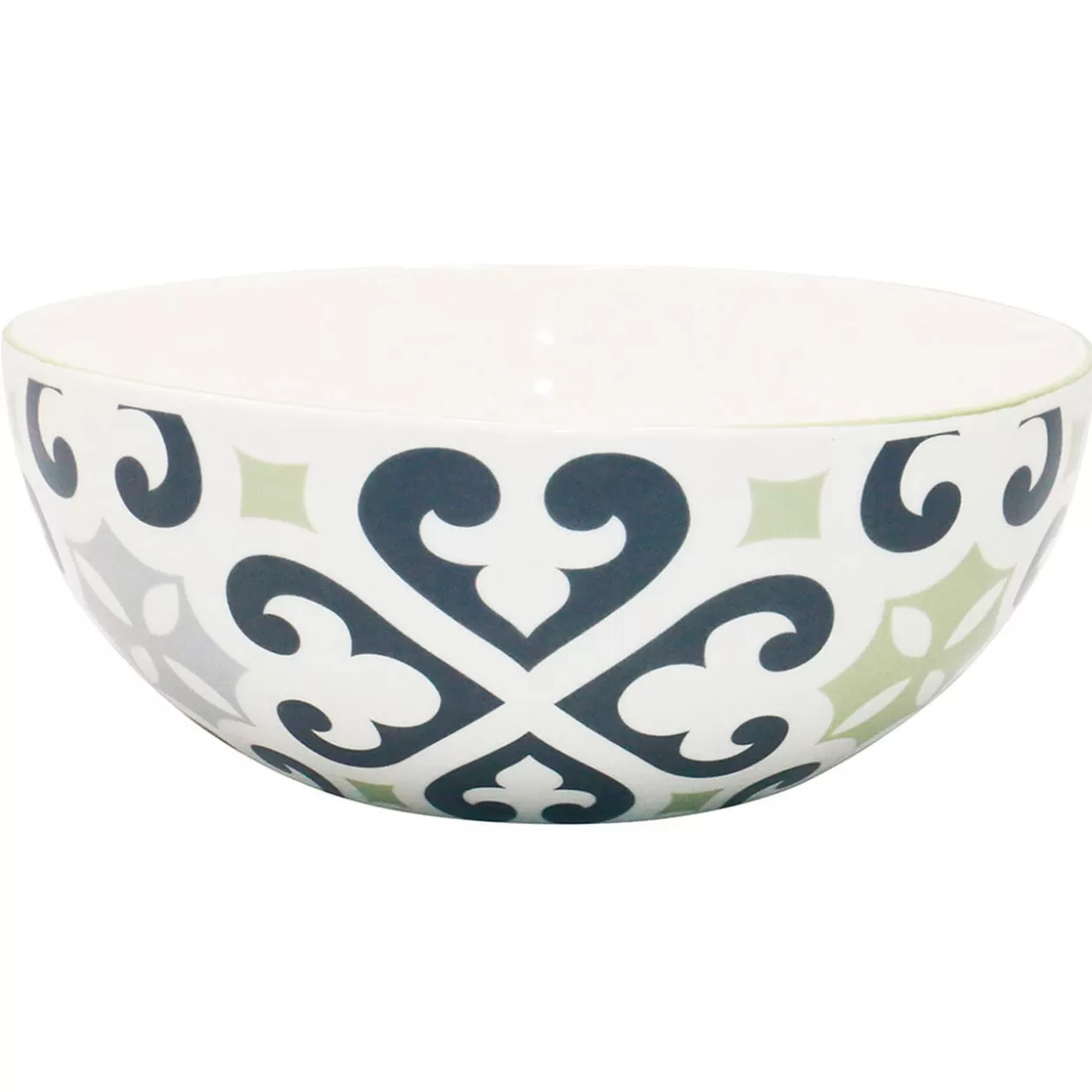 Saladier rond motif carreau de ciment gris et blanc>Gifi Sale