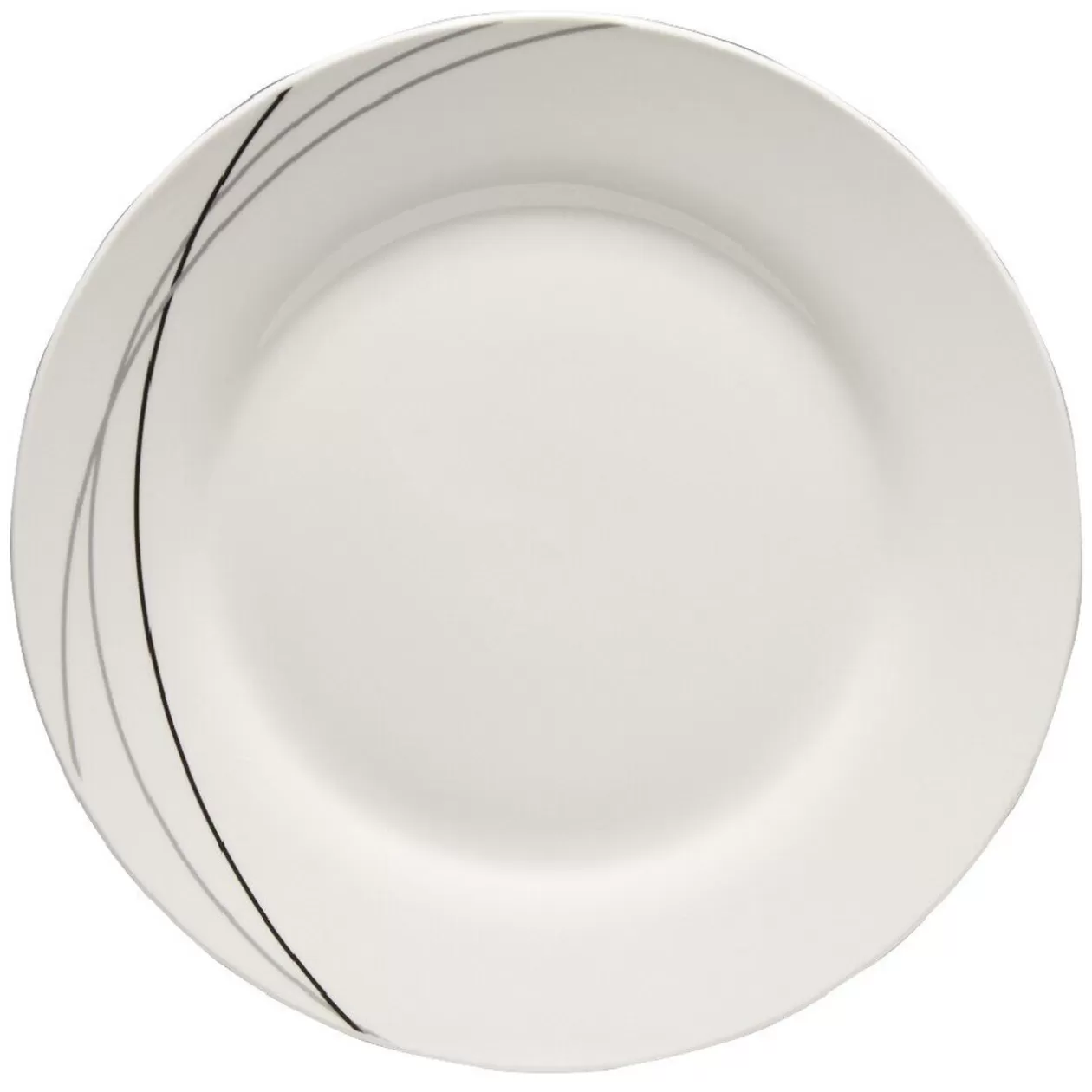 Gifi Service à vaisselle blanc lignes courbées noires et grises 8 pièces< Vaisselle Et Accessoires De Table
