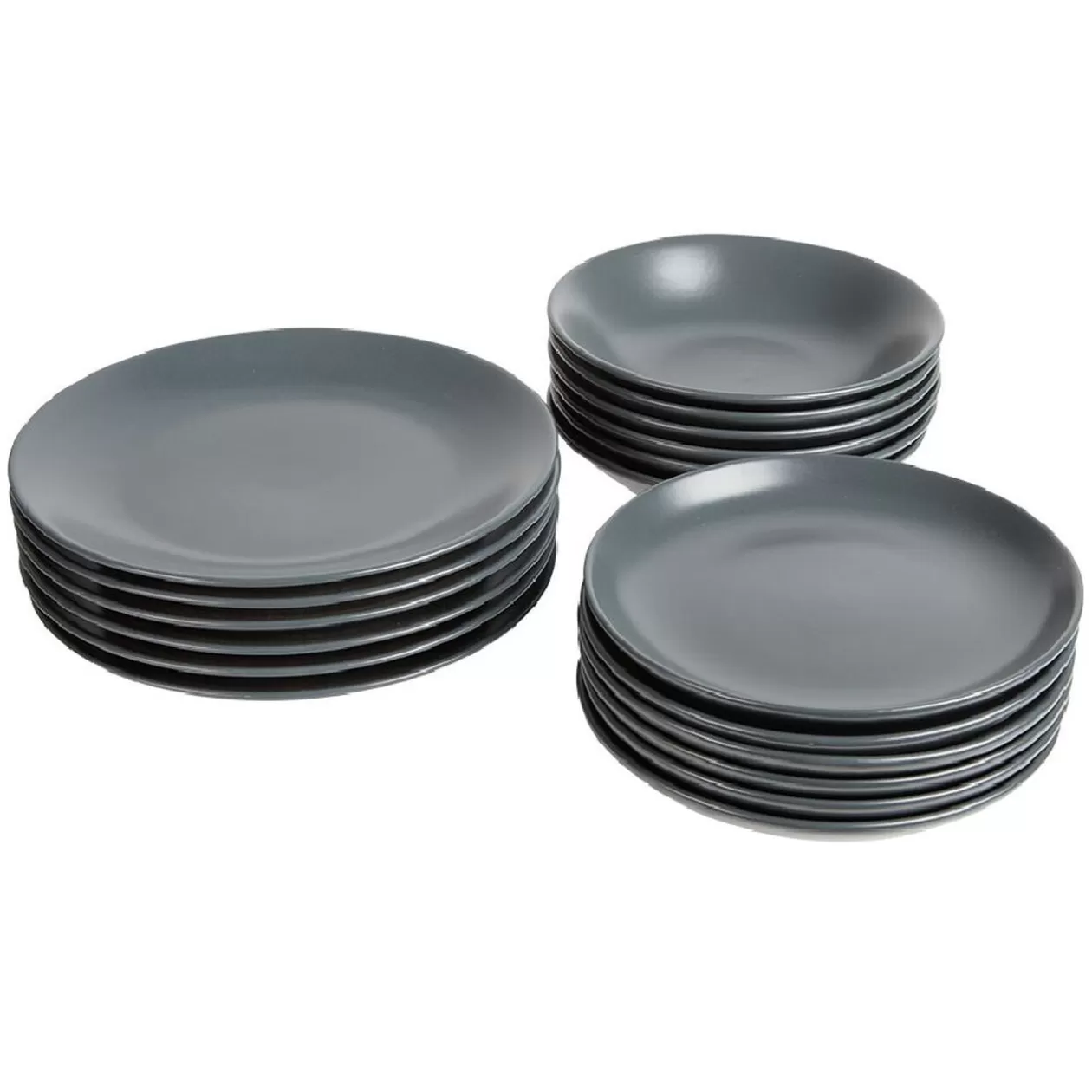 Service à vaisselle gris en faïence 18 pièces>Gifi Outlet