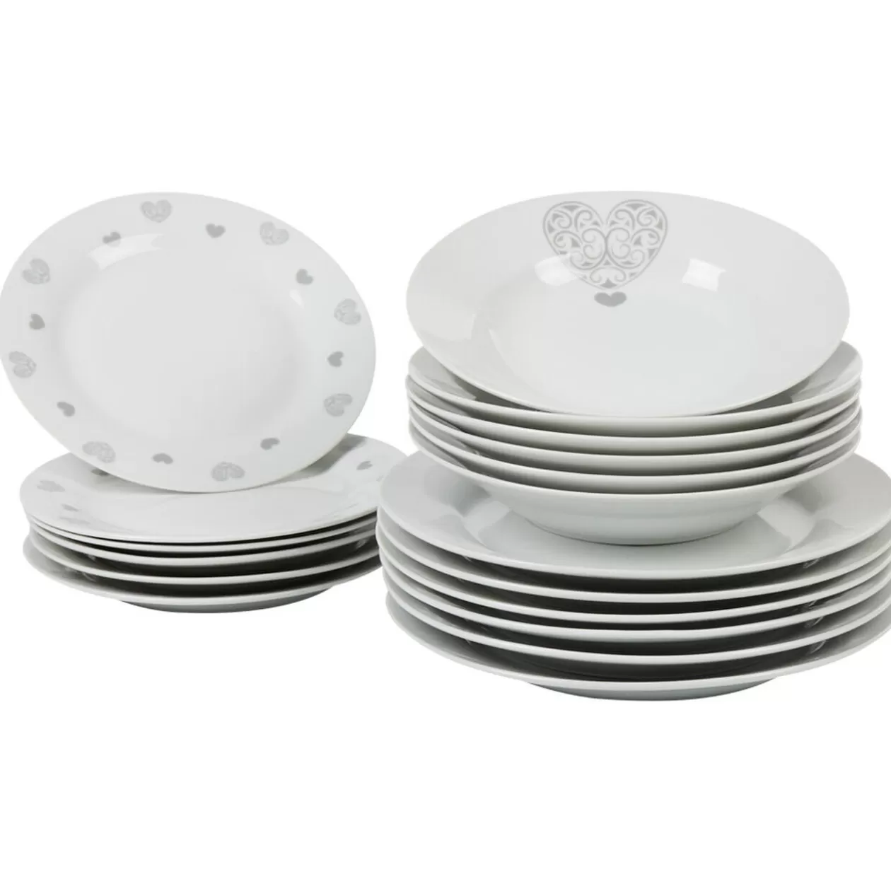 Service de table assiettes motif coeurs>Gifi Clearance
