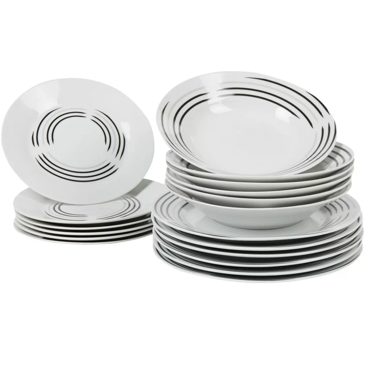 Gifi Service de table assiettes motif lignes< Vaisselle Et Accessoires De Table