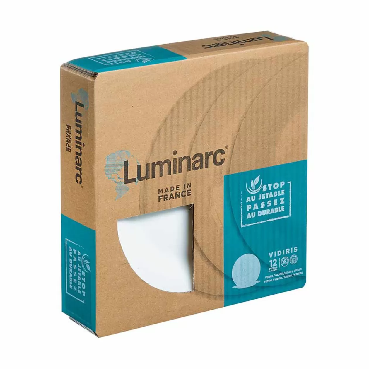 Service vaisselle Luminarc lot de 12 assiettes plates rondes uni blanc>Gifi Best