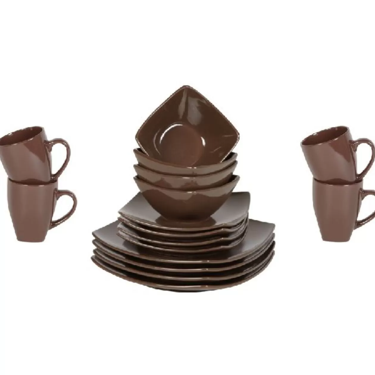 Gifi Service vaisselle marron 16 pièces< Vaisselle Et Accessoires De Table