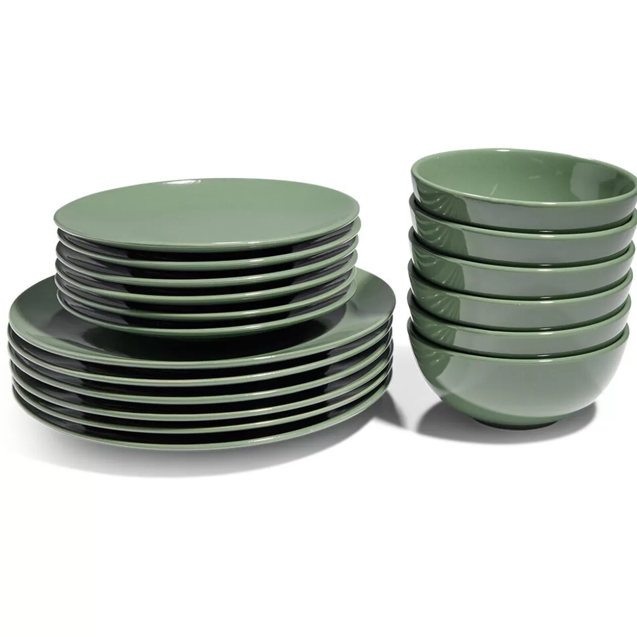 Service vaisselle vert 18pcs>Gifi Store