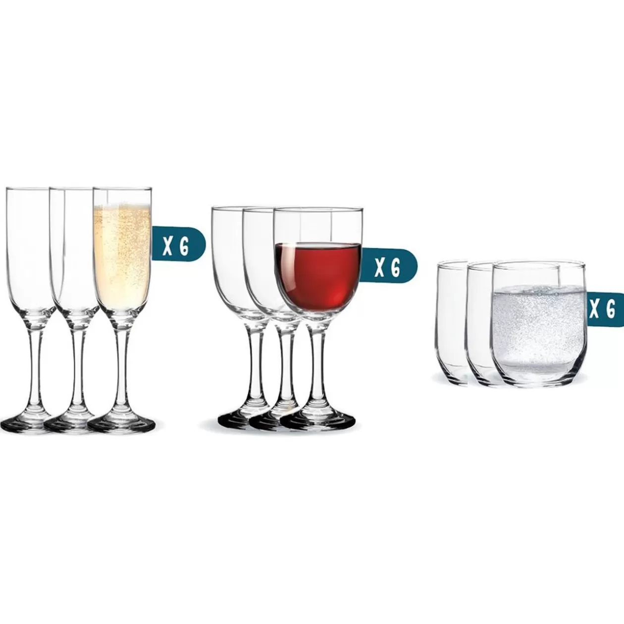 Service verre à pied 18 pièces>Gifi Cheap
