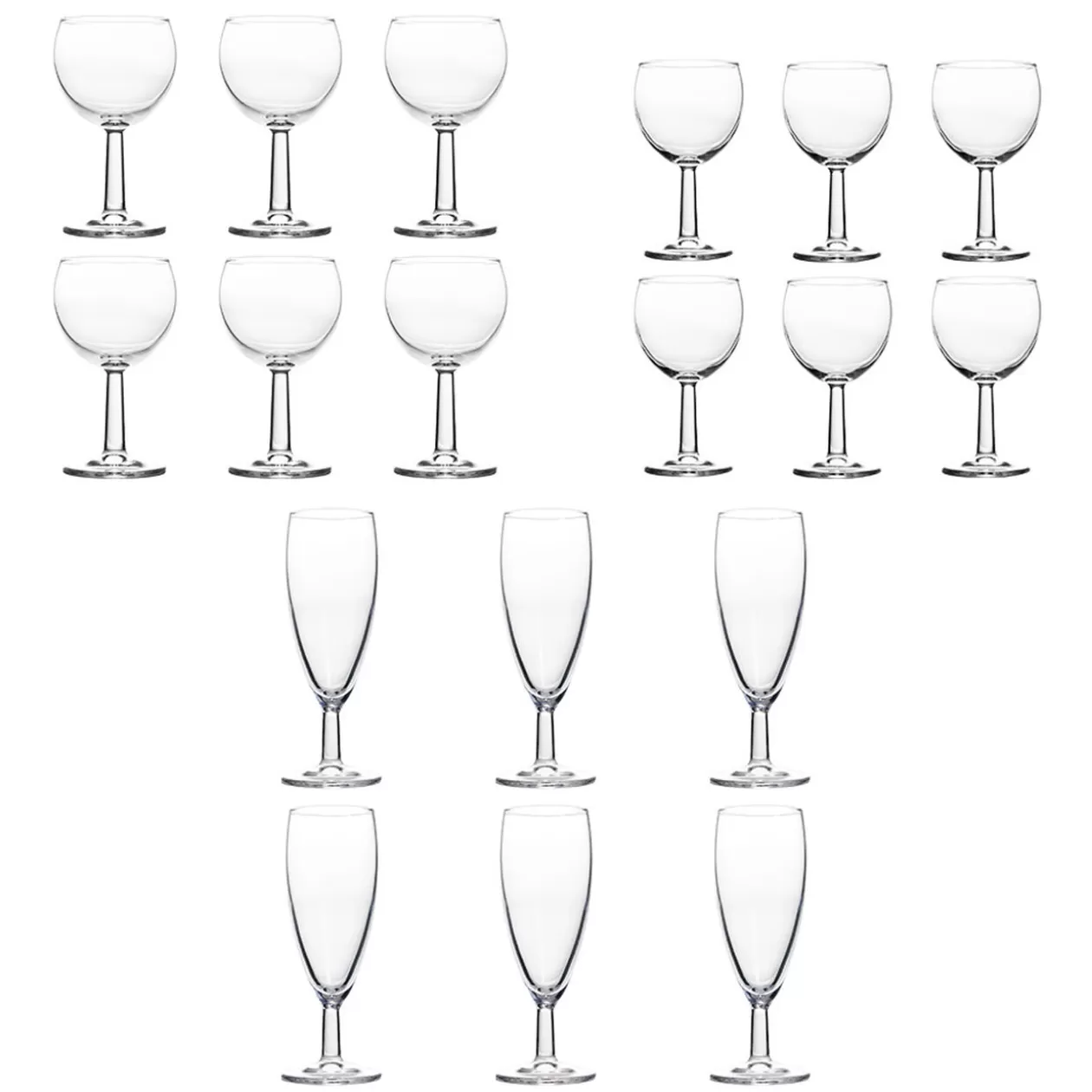 Service verre à pied ballon et flûte 18 pièces>Gifi Hot