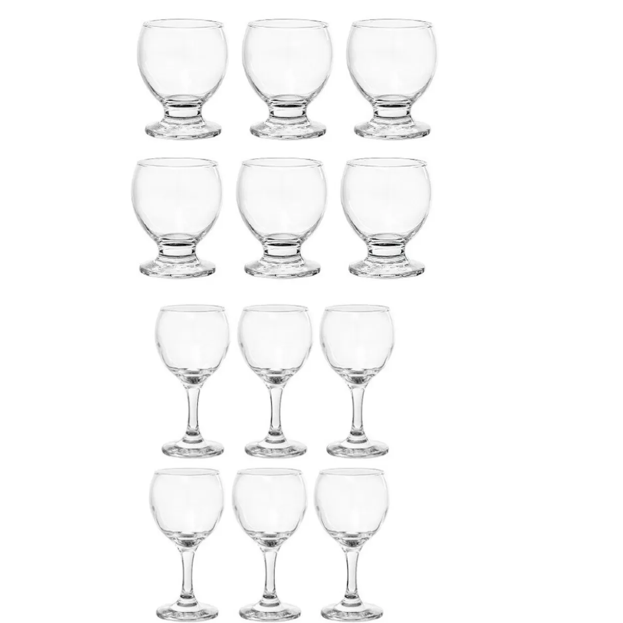 Service Verre ballon à pied transparent - Lot de 12>Gifi Shop
