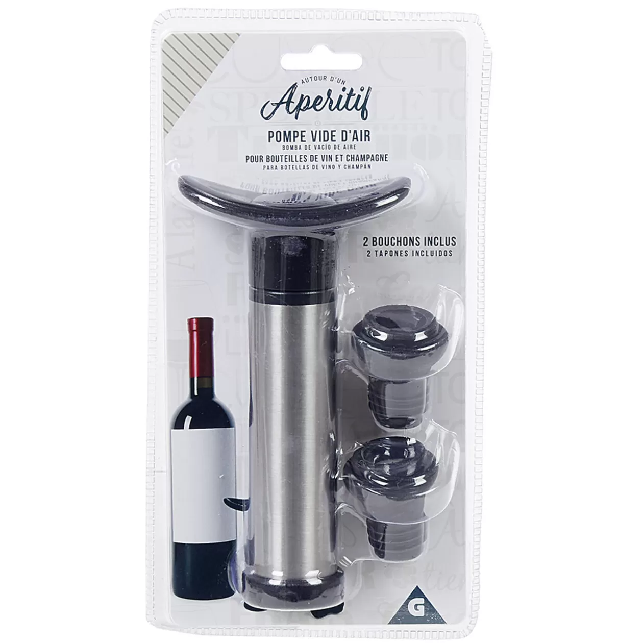 Set 1 pompe à vide + 2 bouchons à vin>Gifi Best