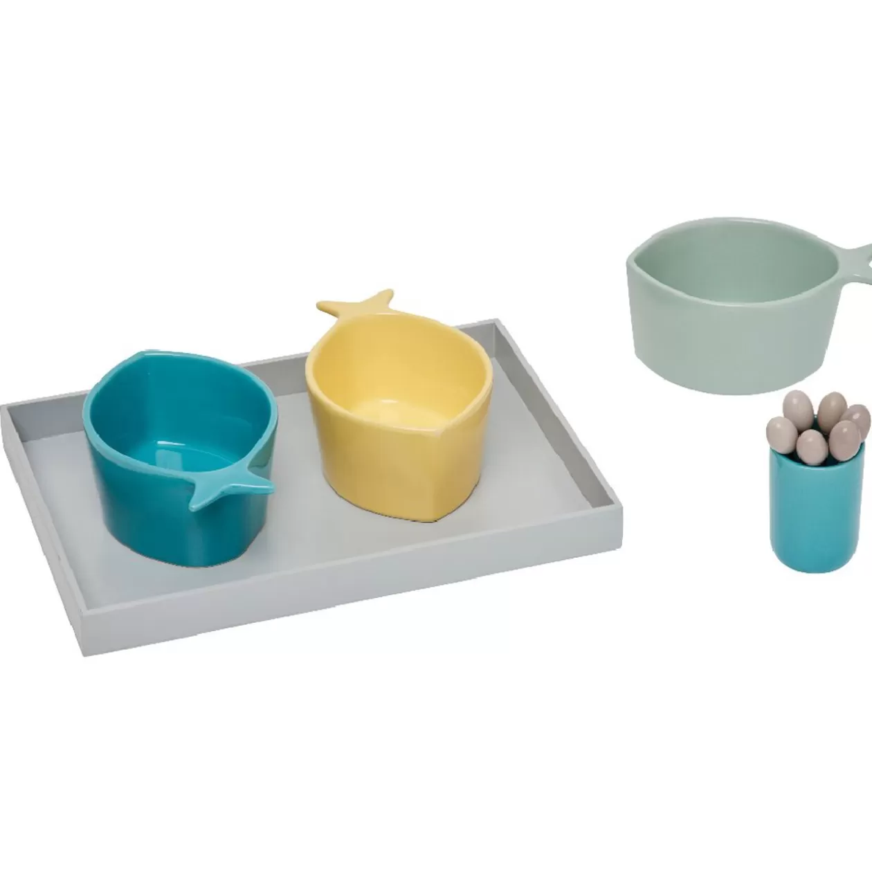 Set apéritif 10 pièces : 1 planche + 3 coupelles + 6 pics>Gifi Online