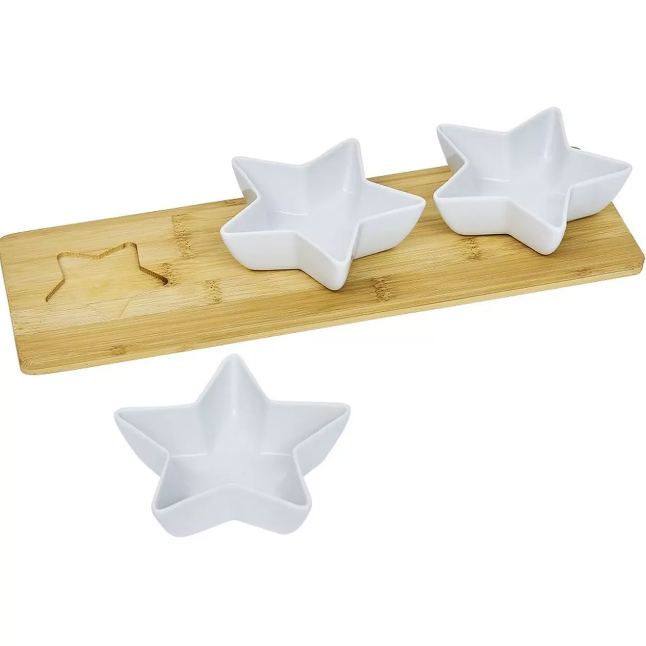Set apéritif plateau bambou et coupelle étoile x3>Gifi Cheap