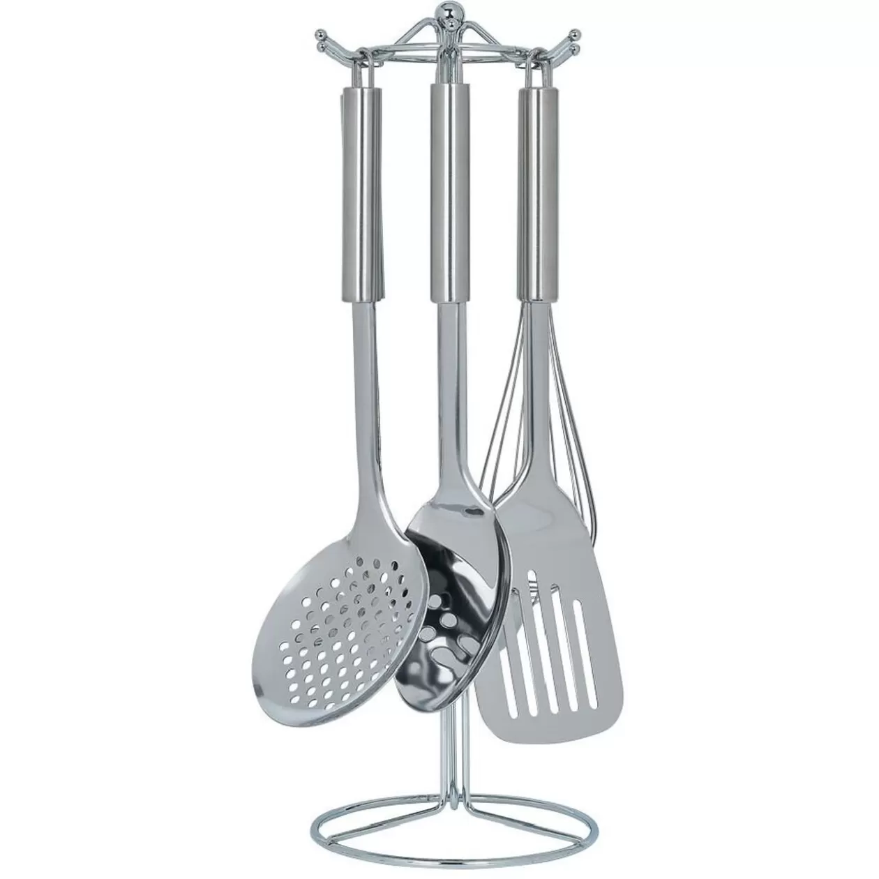 Gifi Set de 6 ustensiles de cuisine avec support inox gris Ø16xH40,5cm< Préparation Culinaire