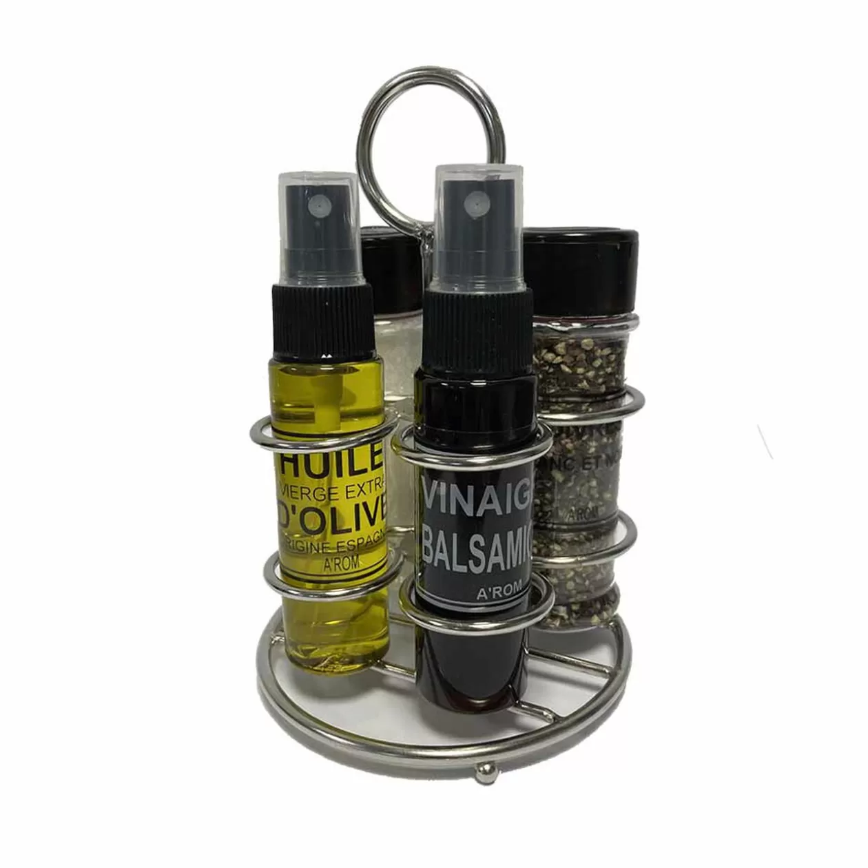 Set huile vinaigre sel poivre avec support>Gifi New