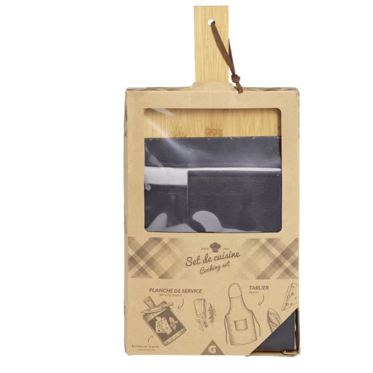 Gifi Set planche à découper + ardoise + tablier< Préparation Culinaire
