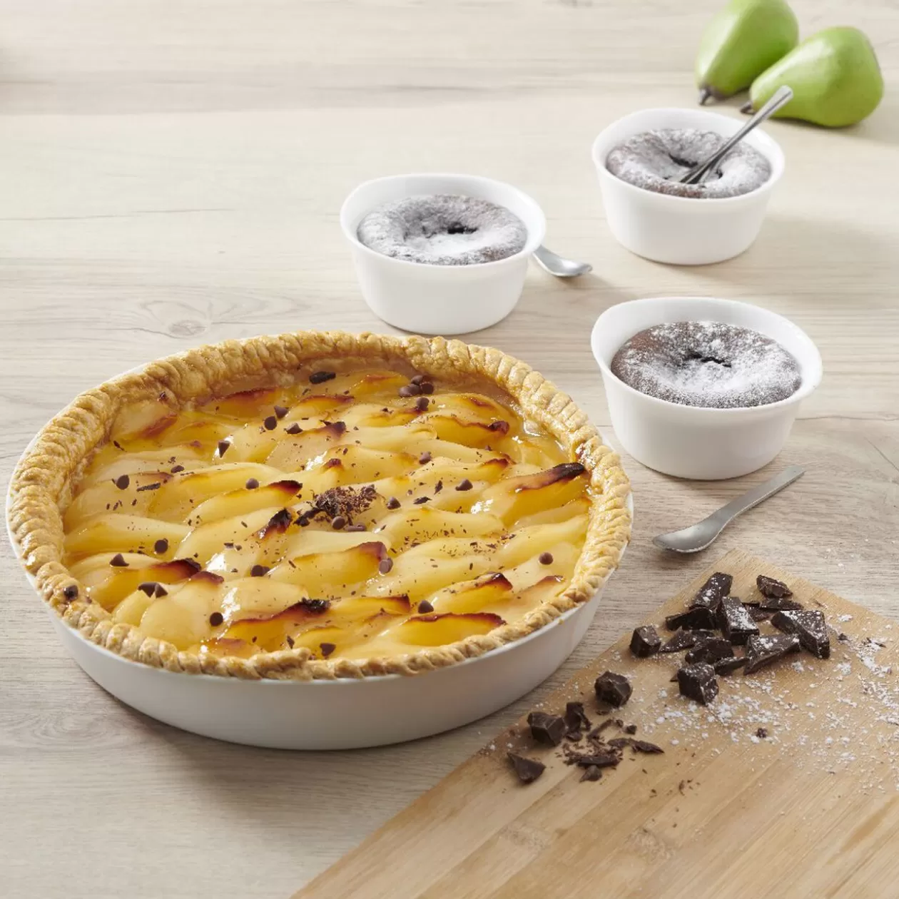 Gifi Set plat à tarte et 4 ramequins Luminarc< Cuisson