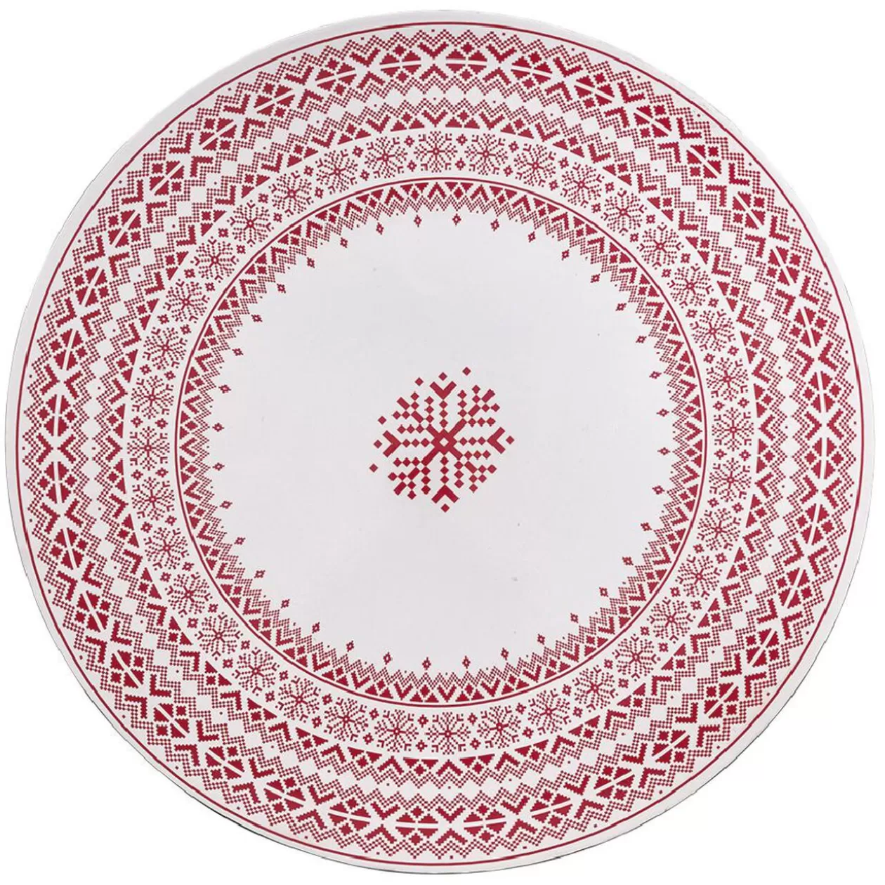 Sous assiette en plastique blanc motif Noël flocons rouge>Gifi Fashion