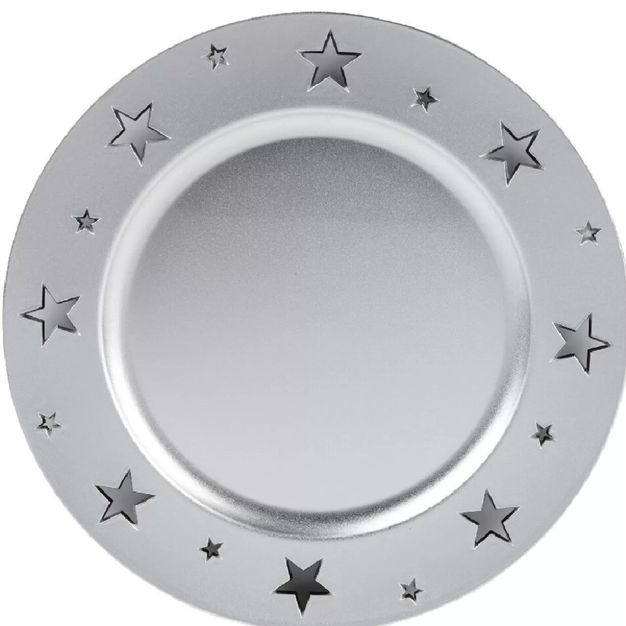 Sous assiette plastique argenté motif étoiles>Gifi New