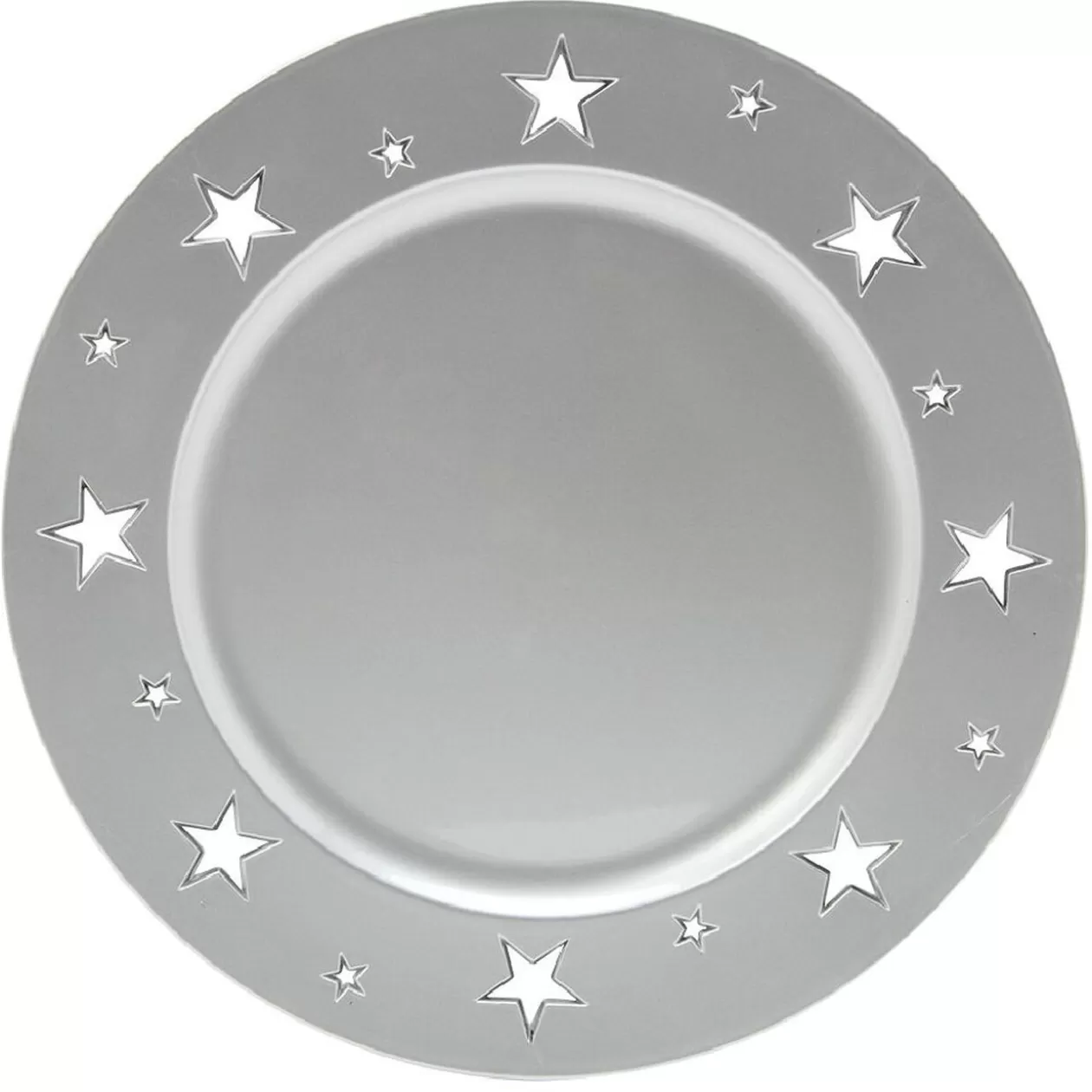 Sous assiette plastique motif étoile argenté>Gifi Shop