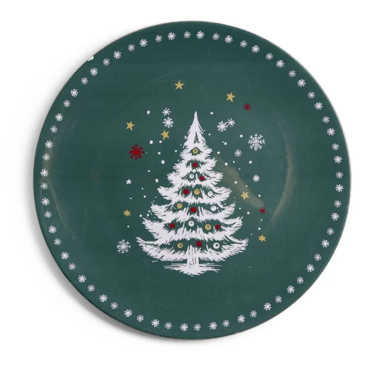Gifi Sous assiette rond vert motif sapin de Noël Ø33cm< Vaisselle Et Accessoires De Table