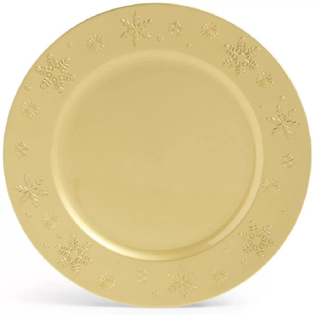 Sous assiette ronde doré Ø33cm rebord flocon>Gifi Store