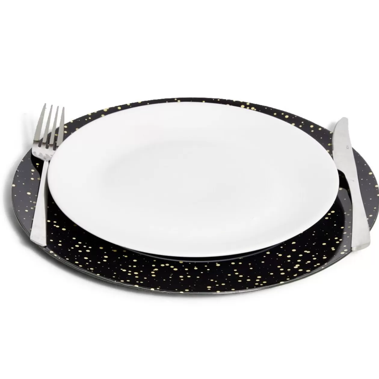 Sous assiette ronde noir et doré Ø33cm>Gifi Cheap