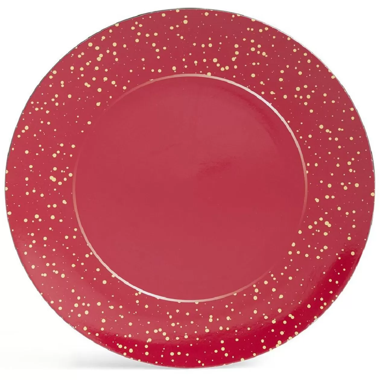 Sous assiette ronde rouge et doré Ø33cm>Gifi Fashion