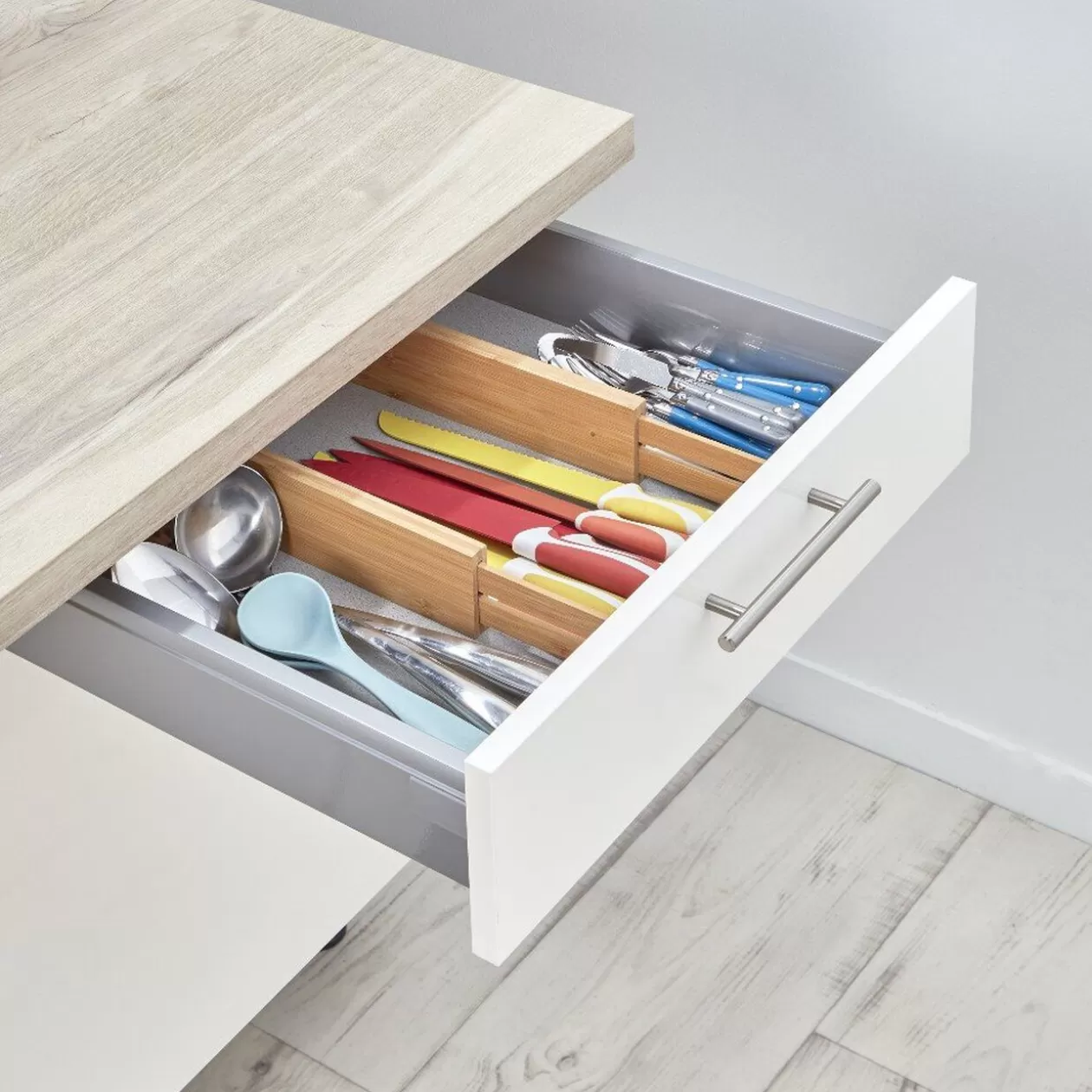 Gifi Séparateur extensible de tiroir bambou naturel x2< Rangement De Cuisine