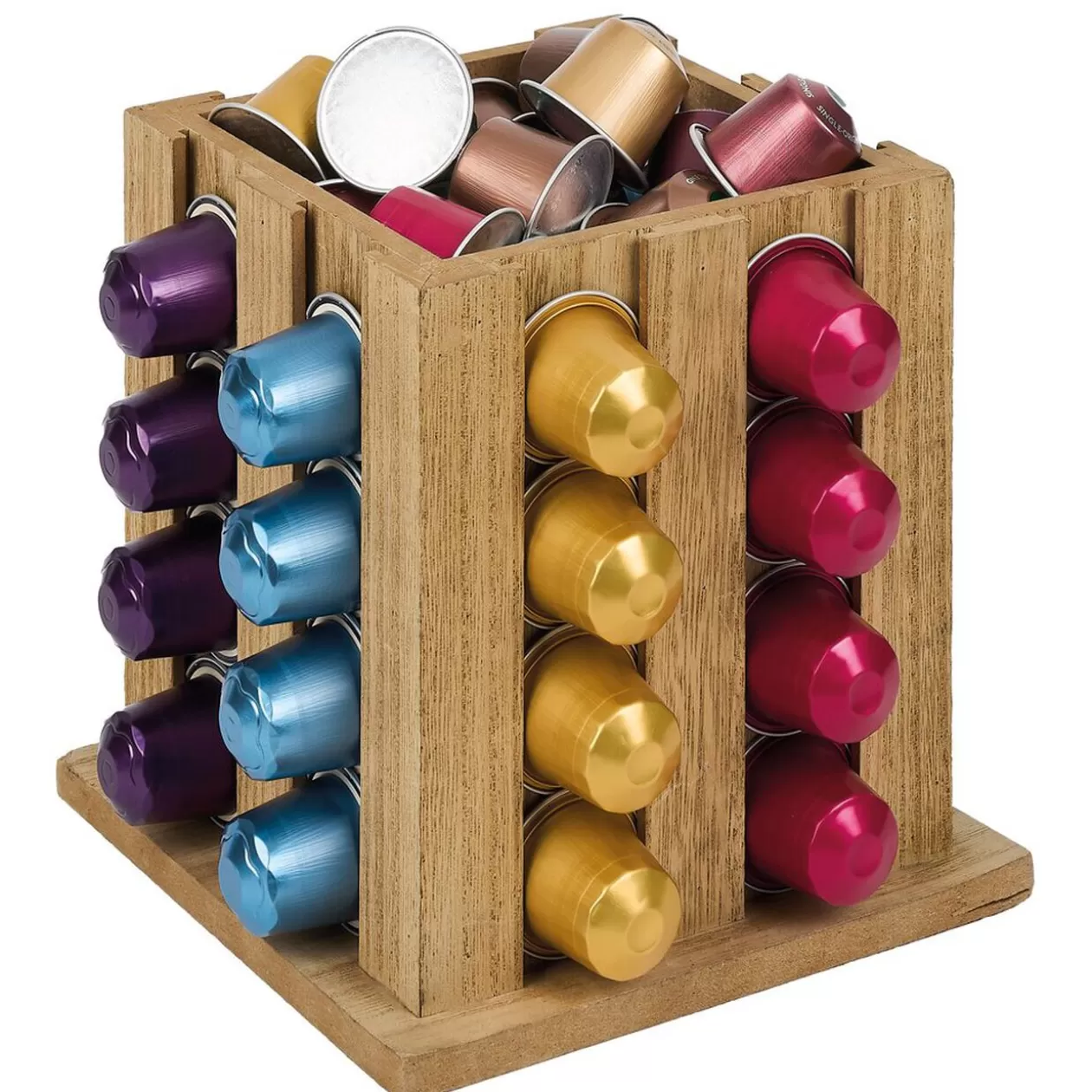 Gifi Support à capsules en bois 16x16x16cm< Rangement De Cuisine