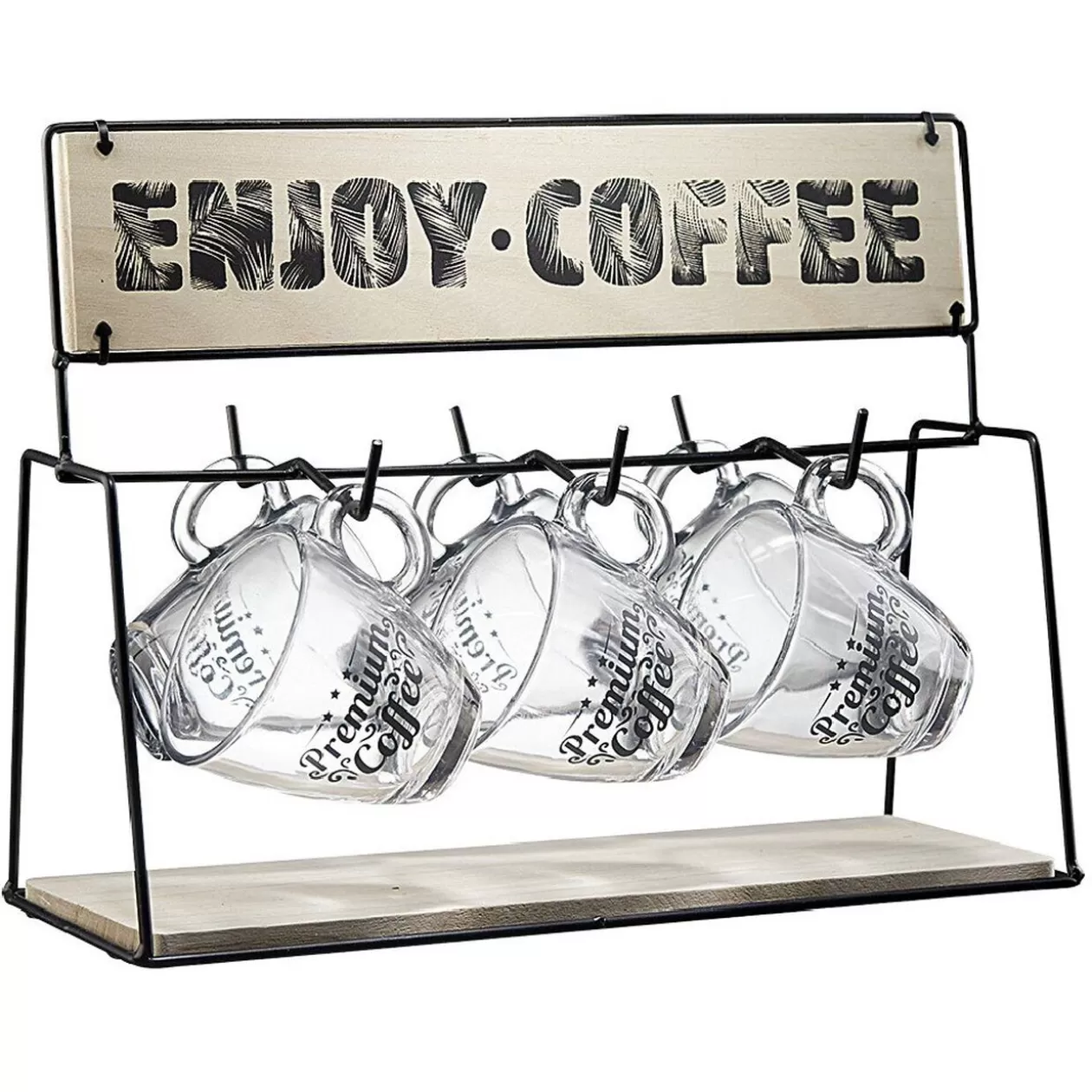 Support en métal avec 6 tasses expresso en verre>Gifi Best