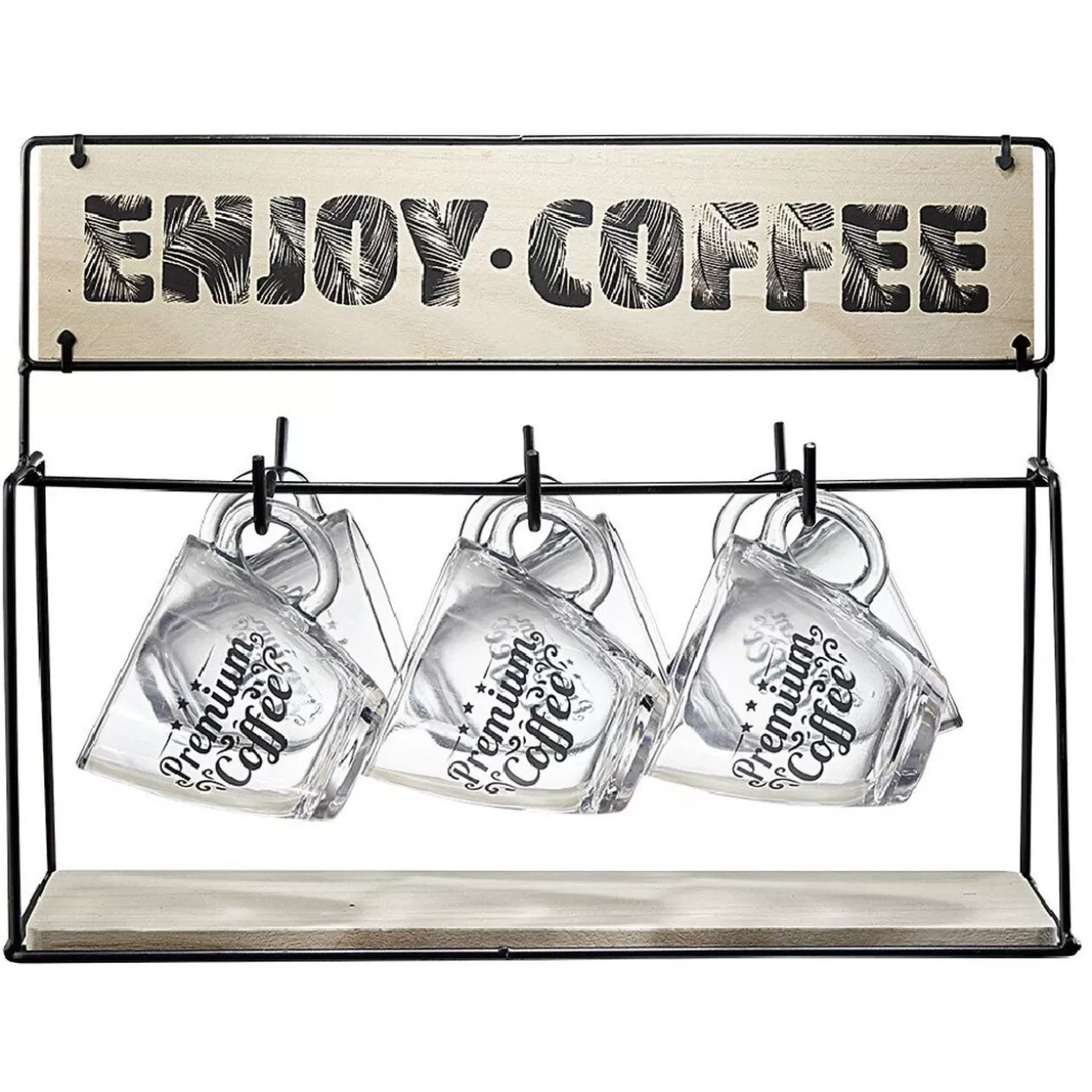 Support en métal avec 6 tasses expresso en verre>Gifi Best