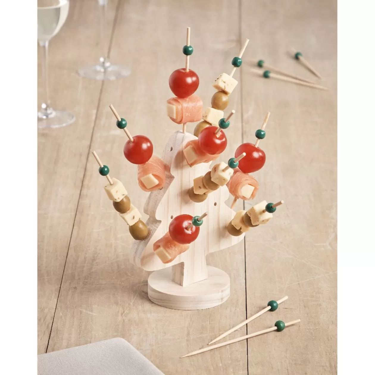 Support forme sapin bois Noël avec 21 piques apéritif>Gifi Cheap