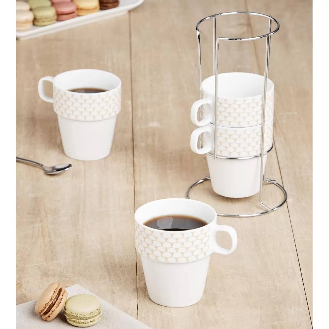 Gifi Support tasse avec 4 tasses empilables< Vaisselle Et Accessoires De Table