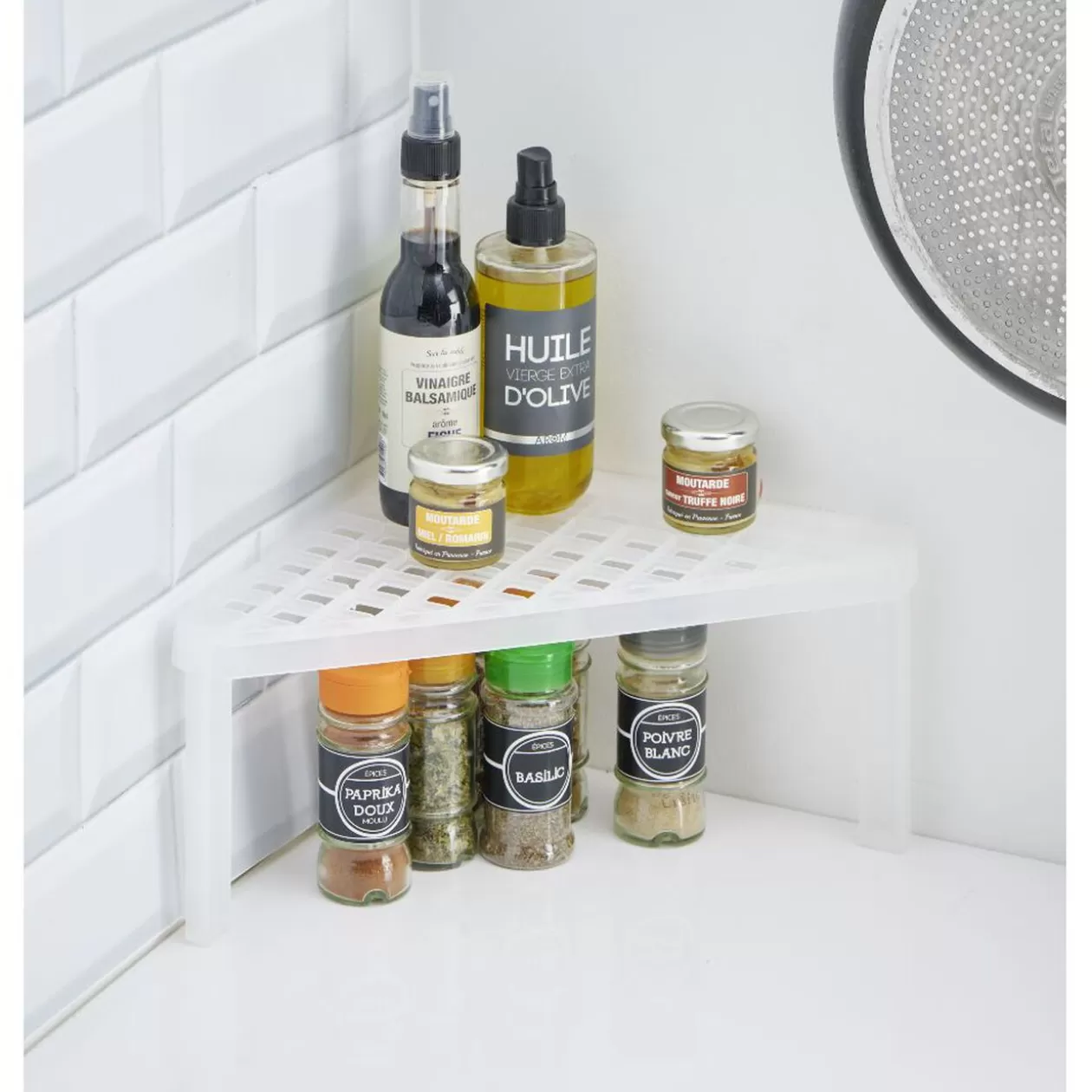 Gifi Étagère d'angle cuisine plastique blanc< Rangement De Cuisine