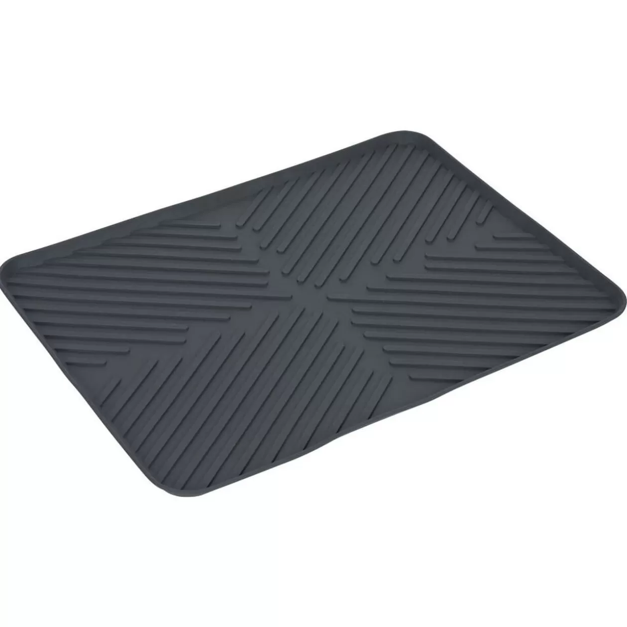 Gifi Tapis égouttoir en plastique rainuré gris - L.40xl.30cm< Rangement De Cuisine