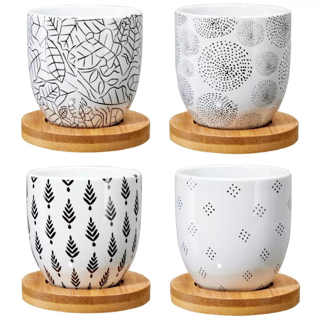 Tasse à café avec sous-tasse en bois x4>Gifi Best Sale