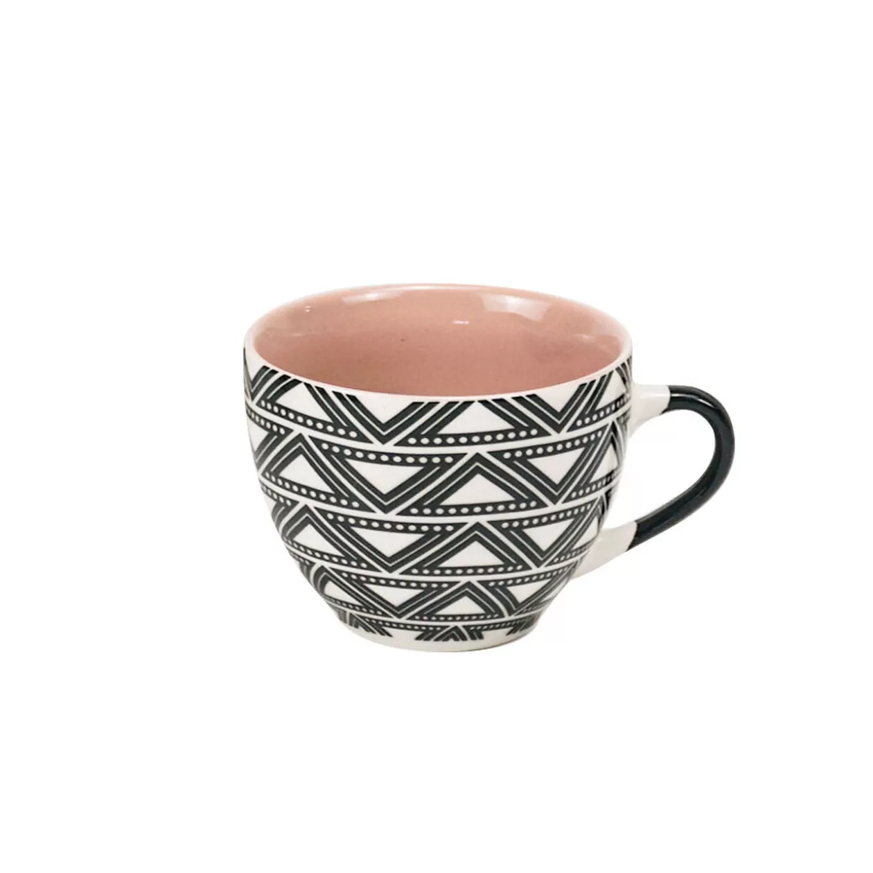 Tasse à café en porcelaine motif graphique noir blanc 22 cl>Gifi Outlet