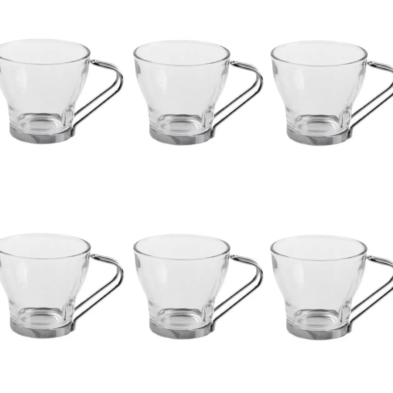 Tasse à café en verre et métal x 6>Gifi Online