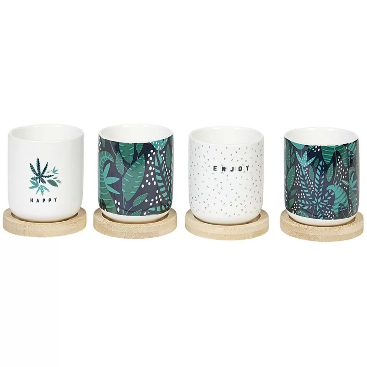 Tasse à expresso avec sous tasse bambou x4>Gifi Cheap