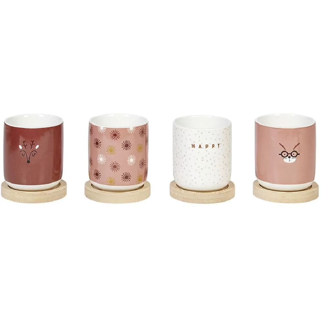 Tasse à expresso avec sous tasse bambou x4>Gifi Cheap