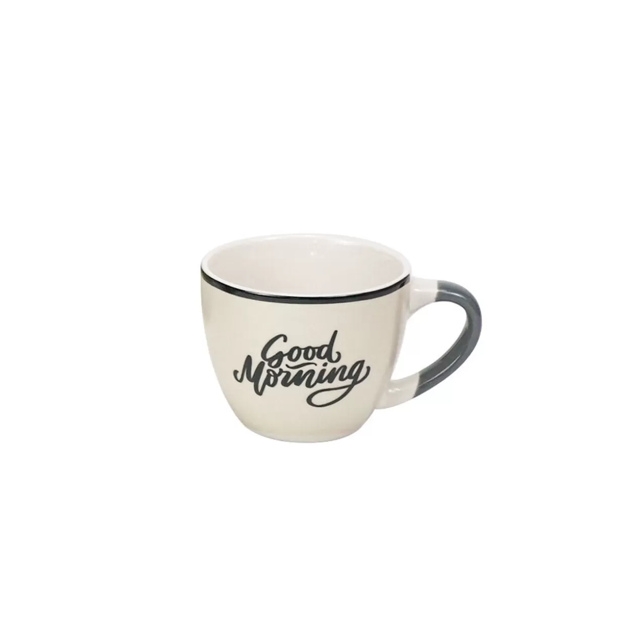 Tasse à expresso porcelaine vert avec inscription "Good Morning" 9 cl>Gifi Online