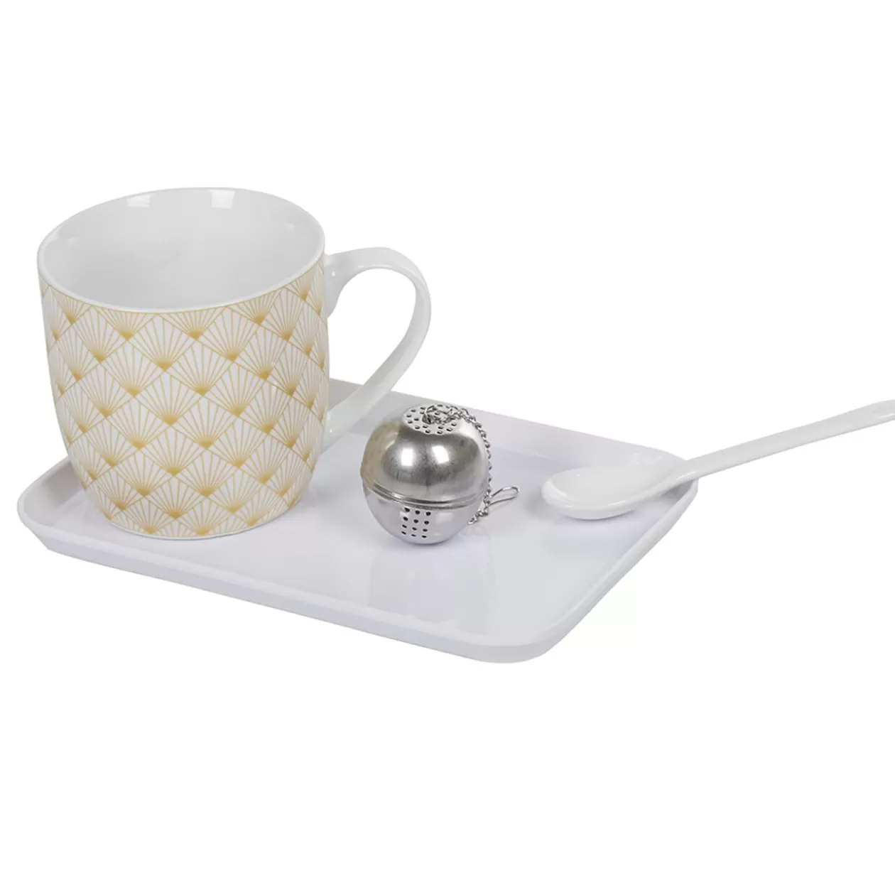 Tasse à thé avec infuseur, cuillère et plateau>Gifi Sale