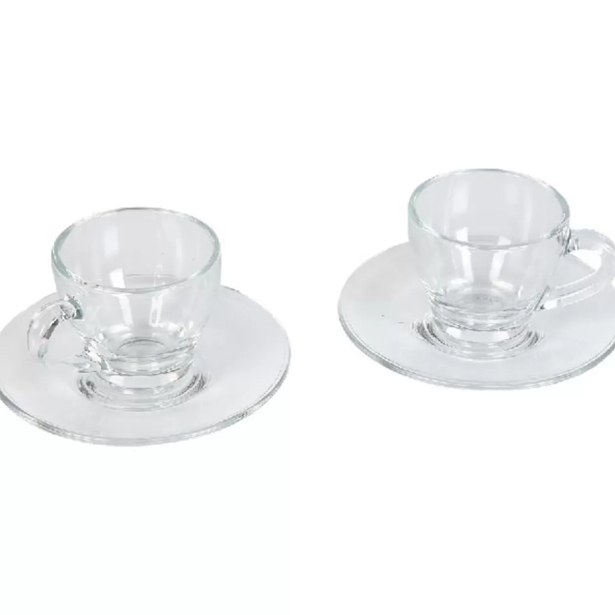 Tasse et sous tasse à café transparente x2>Gifi Outlet