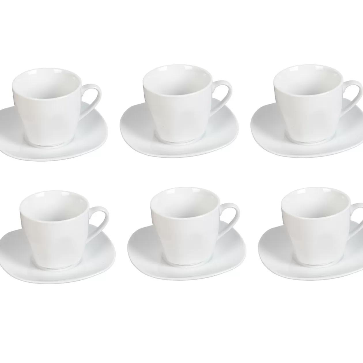 Tasse et sous tasse porcelaine blanc x6>Gifi Cheap