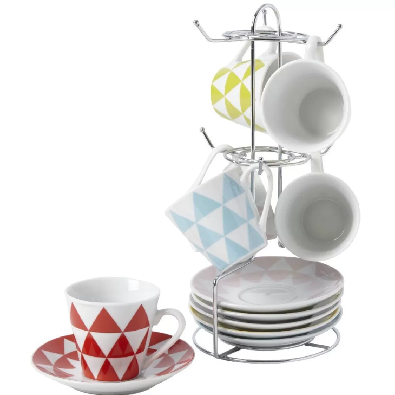 Gifi Tasse expresso losanges colorés x6< Vaisselle Et Accessoires De Table