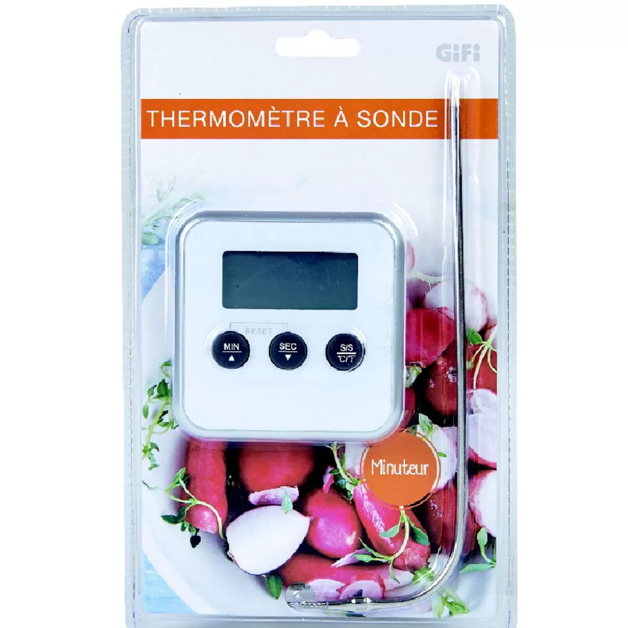 Gifi Thermomètre de cuisine à sonde minuteur< Préparation Culinaire