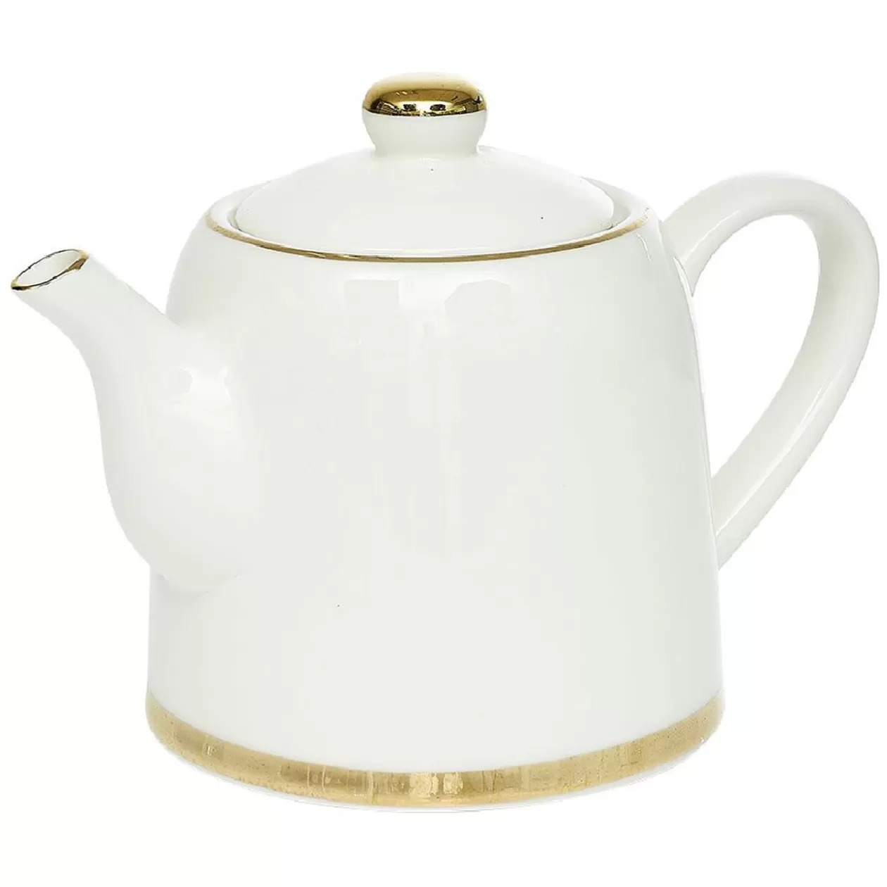 Théière 800ml blanche et dorée 20x12x15cm>Gifi Shop