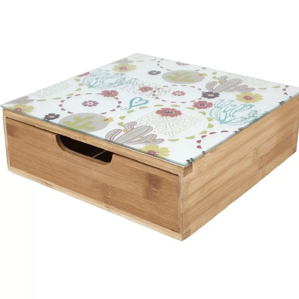 Gifi Tiroir toutes dosettes bambou motif cactus multicolore< Rangement De Cuisine