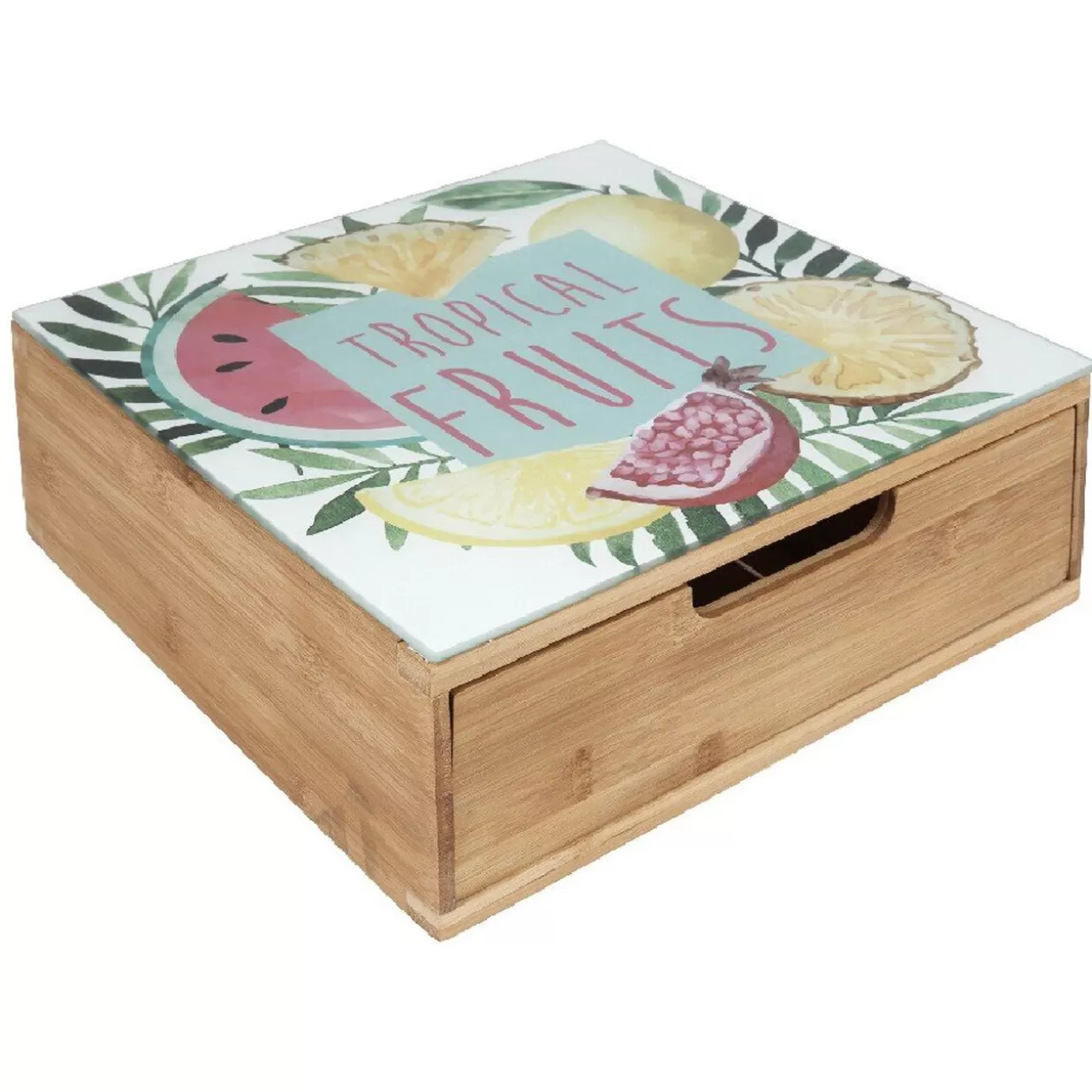 Gifi Tiroir toutes dosettes bambou motif fruits tropicaux< Rangement De Cuisine