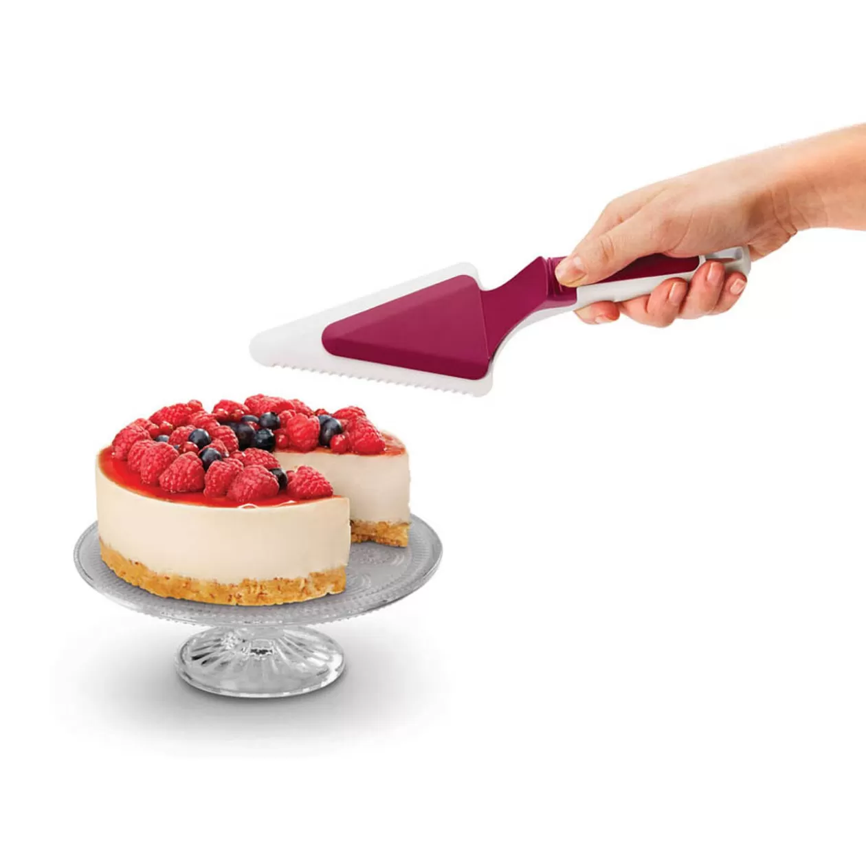 Gifi Tranche pelle à tarte Metaltex avec poussoir blanc et rouge< Préparation Culinaire