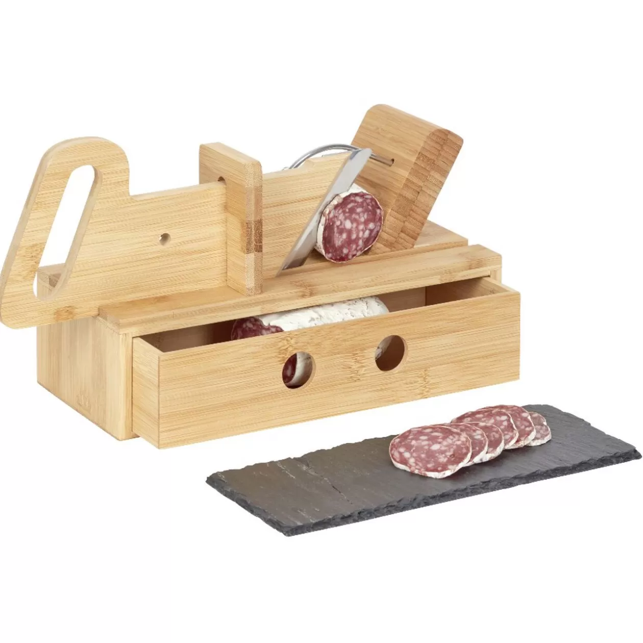 Gifi Trancheuse à saucisson avec tiroir et plateau ardoise< Préparation Culinaire