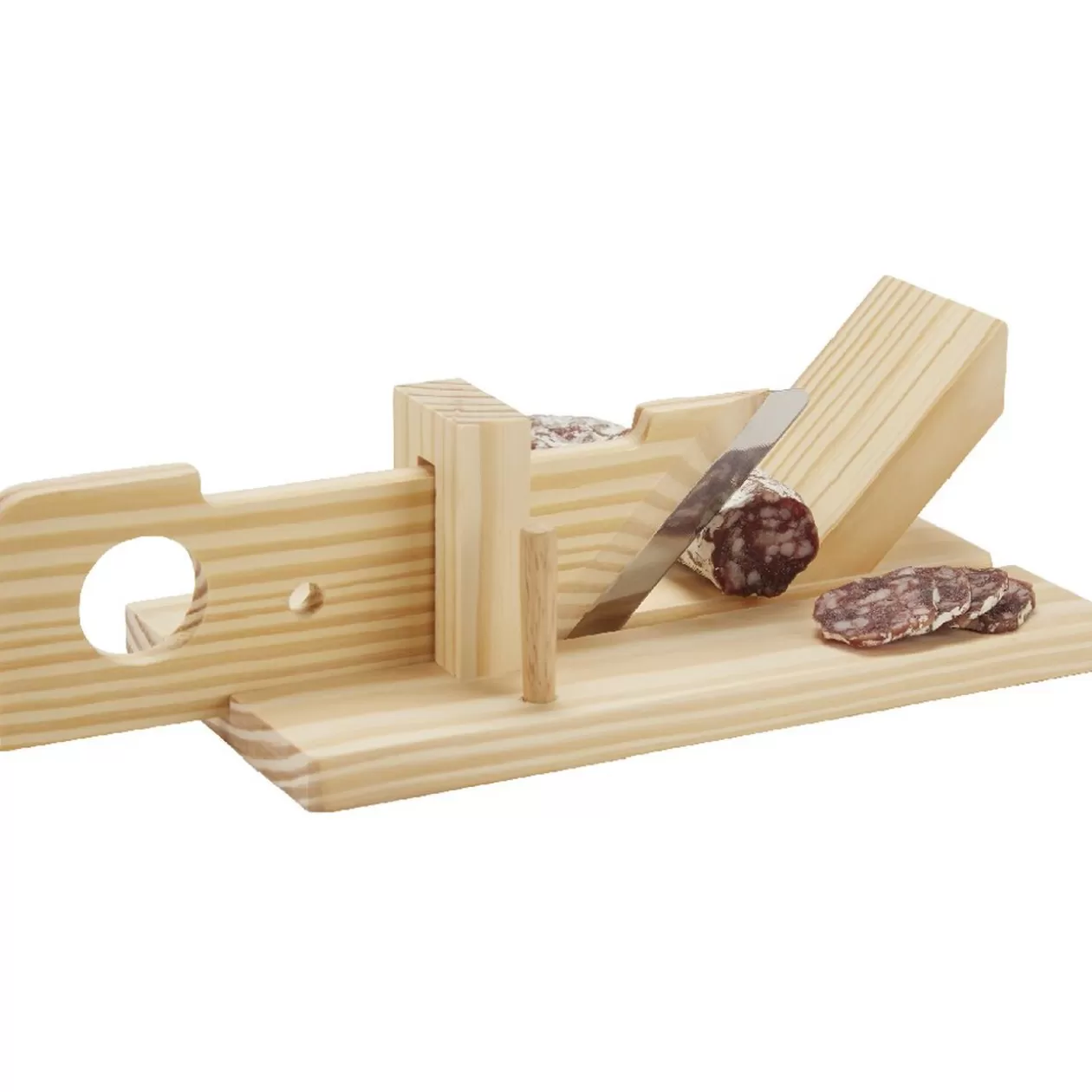 Gifi Trancheuse manuelle à saucisson bois naturel et inox< Petit Électroménager